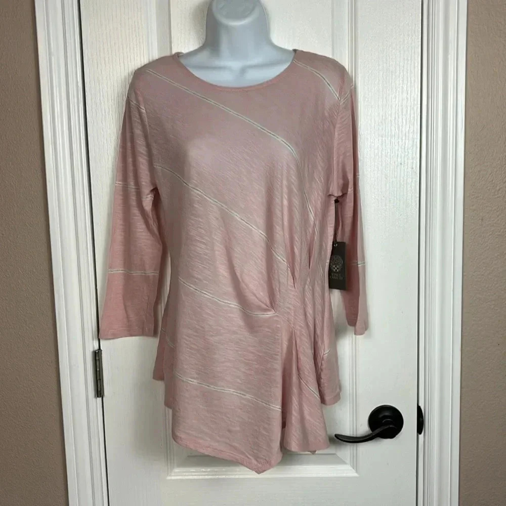 Vince Camuto Women's‎ 7/8 Sleeve Side Shirred Top Blouse Size M NWT
